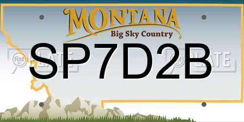 SP7D2B Montana License Plate