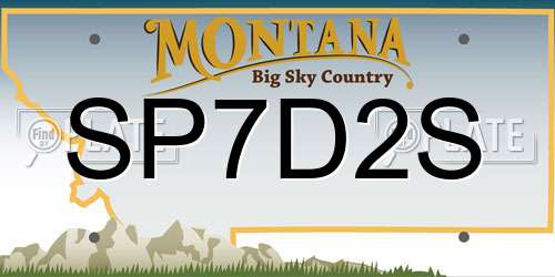 SP7D2S Montana License Plate