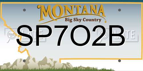 SP7O2B Montana License Plate
