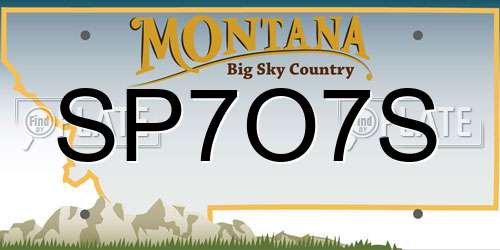 SP7O7S Montana License Plate