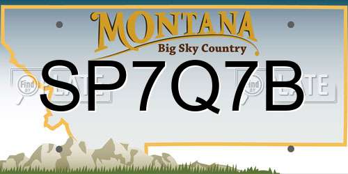 SP7Q7B Montana License Plate