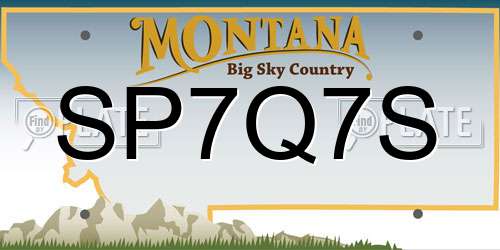 SP7Q7S Montana License Plate
