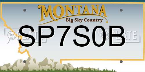 SP7S0B Montana License Plate