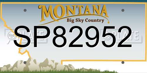 SP82952 Montana License Plate