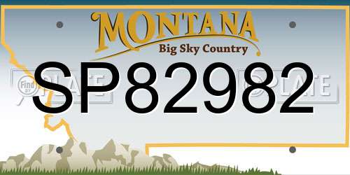 SP82982 Montana License Plate