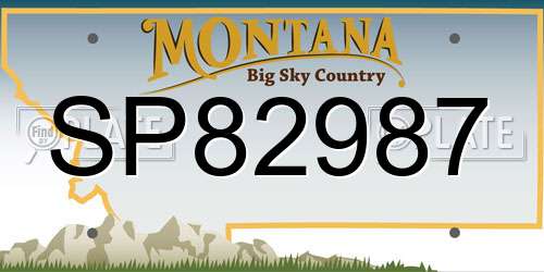 SP82987 Montana License Plate
