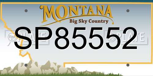 SP85552 Montana License Plate