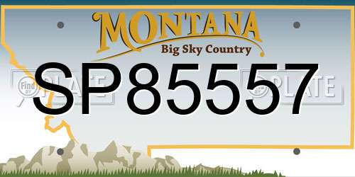 SP85557 Montana License Plate