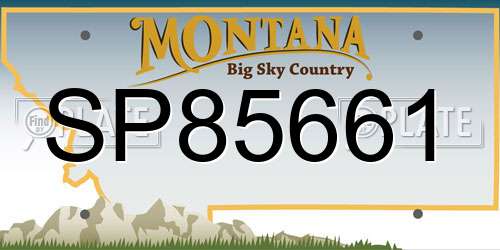 SP85661 Montana License Plate