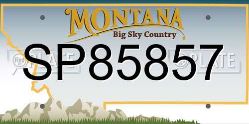 SP85857 Montana License Plate