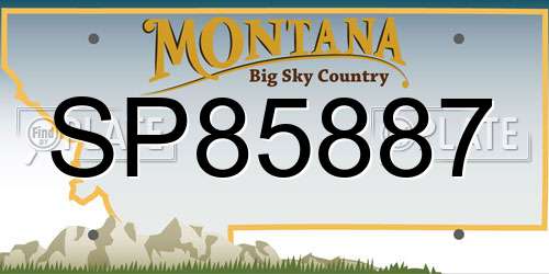 SP85887 Montana License Plate