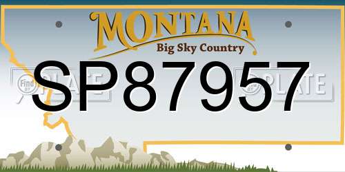 SP87957 Montana License Plate