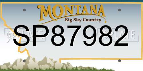 SP87982 Montana License Plate