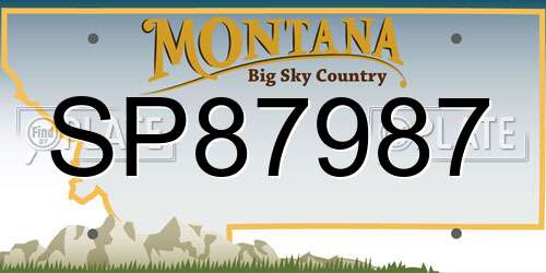 SP87987 Montana License Plate
