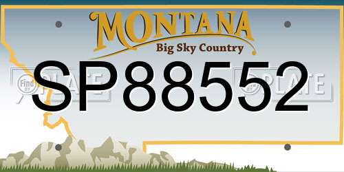 SP88552 Montana License Plate