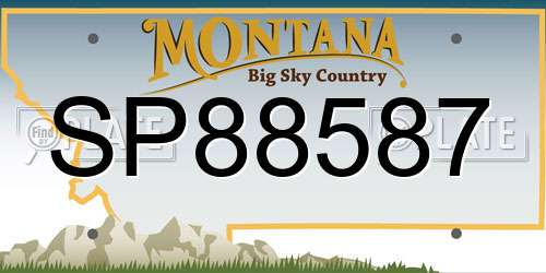 SP88587 Montana License Plate