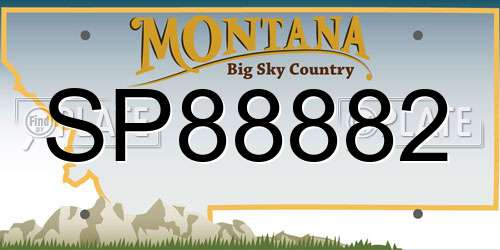 SP88882 Montana License Plate