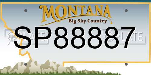 SP88887 Montana License Plate