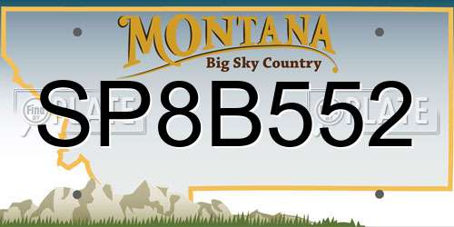 SP8B552 Montana License Plate
