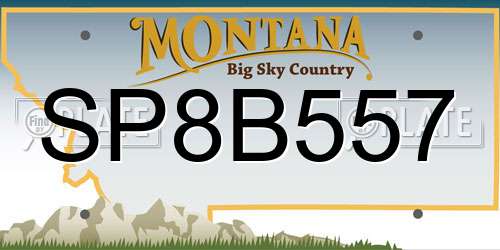 SP8B557 Montana License Plate