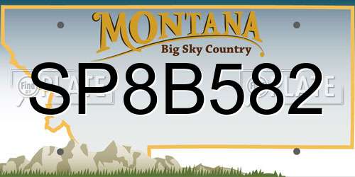 SP8B582 Montana License Plate