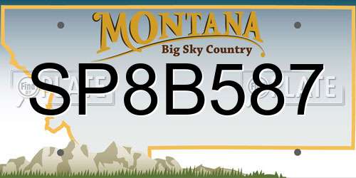 SP8B587 Montana License Plate
