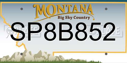 SP8B852 Montana License Plate