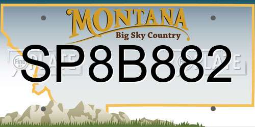 SP8B882 Montana License Plate