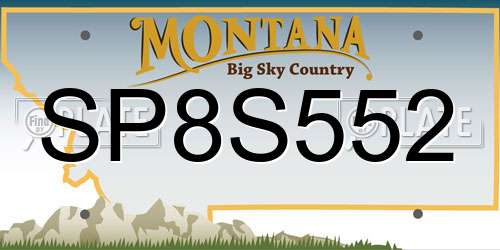 SP8S552 Montana License Plate