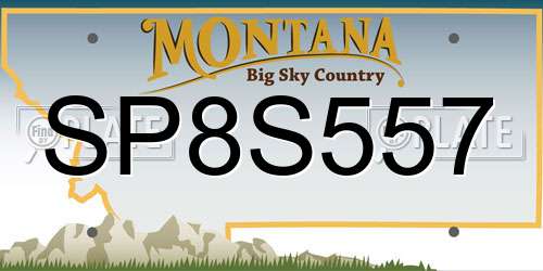 SP8S557 Montana License Plate