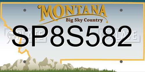 SP8S582 Montana License Plate