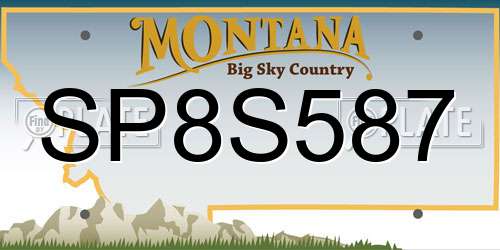 SP8S587 Montana License Plate