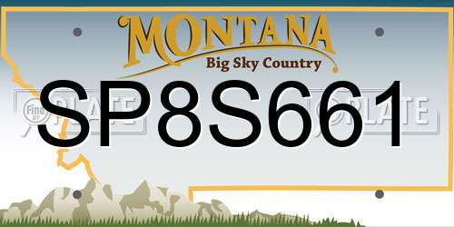 SP8S661 Montana License Plate