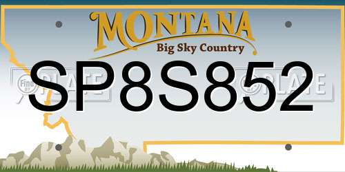 SP8S852 Montana License Plate