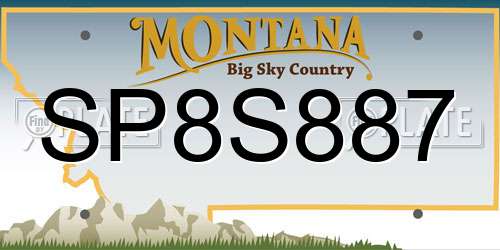 SP8S887 Montana License Plate