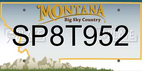 SP8T952 Montana License Plate