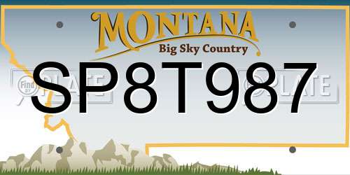 SP8T987 Montana License Plate