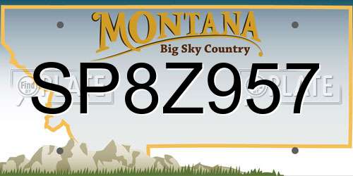 SP8Z957 Montana License Plate