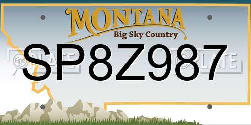 SP8Z987 Montana License Plate
