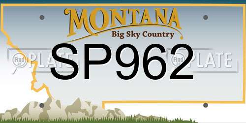 SP962 Montana License Plate