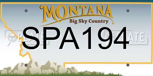 SPA194 Montana License Plate