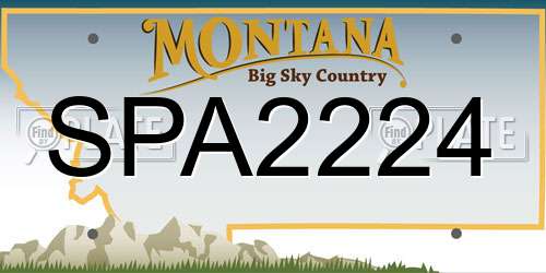 SPA2224 Montana License Plate