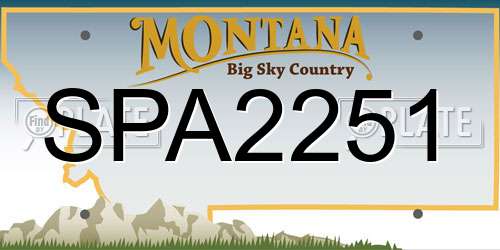 SPA2251 Montana License Plate