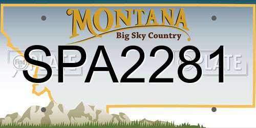 SPA2281 Montana License Plate