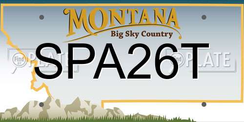 SPA26T Montana License Plate