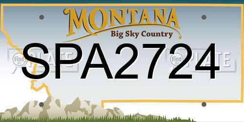 SPA2724 Montana License Plate