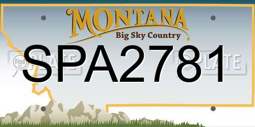 SPA2781 Montana License Plate
