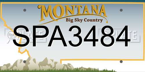 SPA3484 Montana License Plate