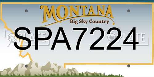 SPA7224 Montana License Plate
