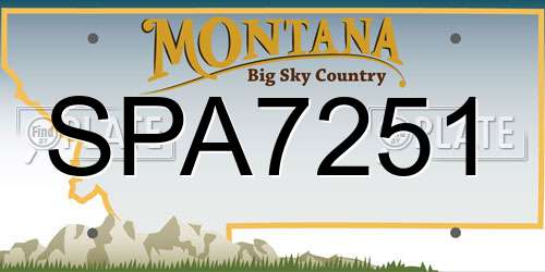 SPA7251 Montana License Plate